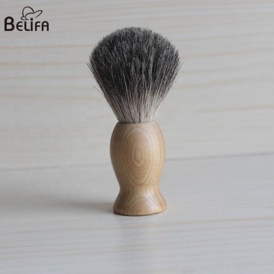 Belifa custom logo private label wholesale  barber shave wooden handle pure natural badger hair shaving brush mens