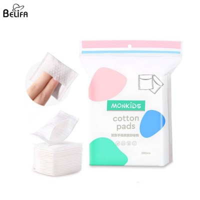 Belifa 200 Pcs Finger Plug-in Beauty Makeup Remover pure Cotton Pad Hand-inserted thickened pearl pattern cotton Discharge pads