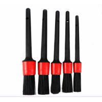 5 Pcs Soft Car Detailing Brush Set Pp Hair Auto Brush For Both Dry And Wet Use Wheel Air Outlet Cleaning Tool Detail Brushes